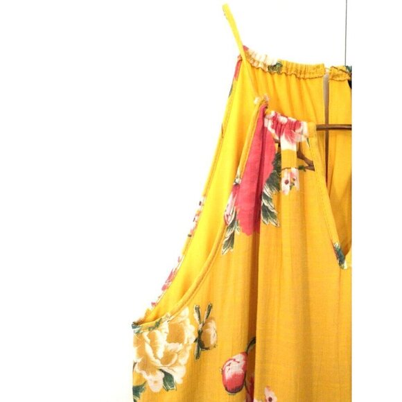 Mlle Gabrielle Floral Gauze Midi Dress Sleeveless Necklace Tiered Lined - XL - Picture 3 of 11